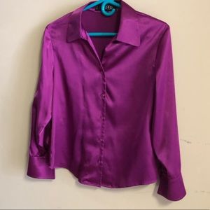 Kasper purple woman’s dress button down shirt.